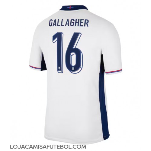 Camisa de Futebol Inglaterra Conor Gallagher #16 Equipamento Principal Europeu 2024 Manga Curta